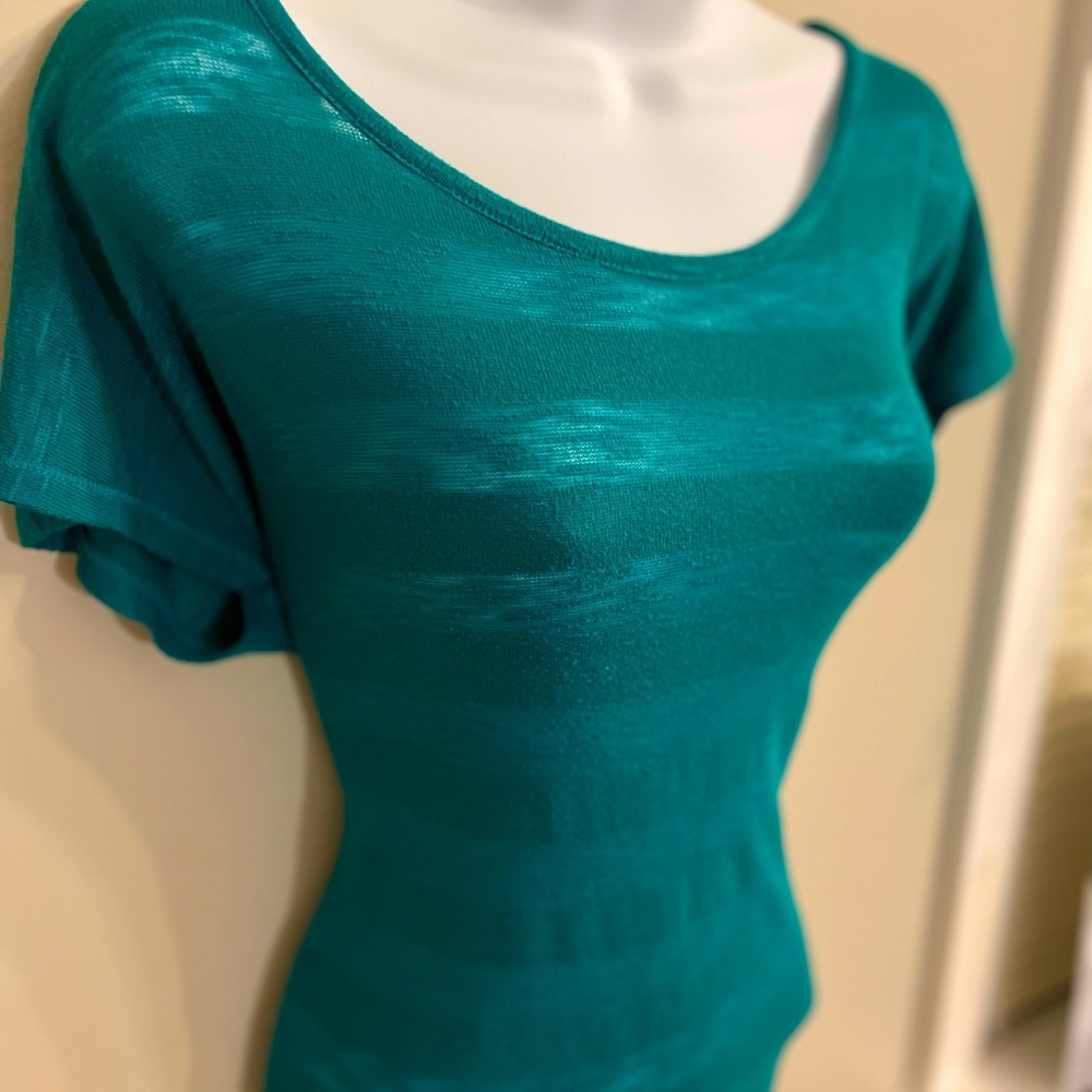 Sheer Top by Maurices with Teal Stripes M